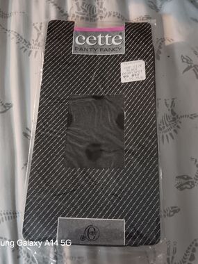 Share Vintage Cette Panty Fancy Black Pantyhose One Size 99 BEF NOS Fashion Tigh